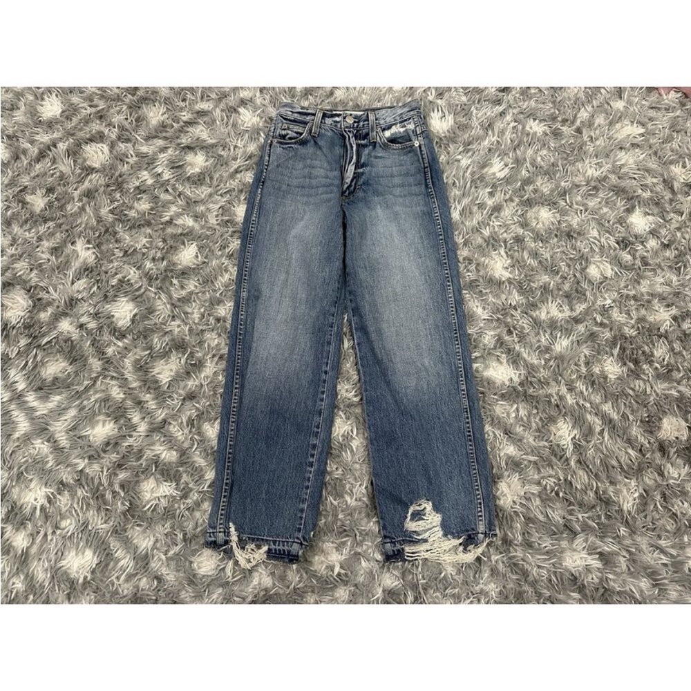 AMO Sophie High Rise Crop Jeans Runaway Destroy Wash Distressed 24